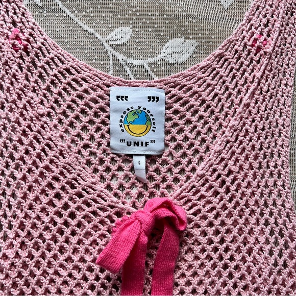 UNIF Pink Crochet Top - Picture 4 of 4
